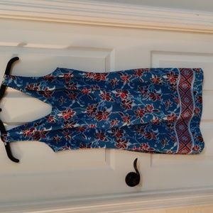 La Belle Juniors Turquoise Floral Sleeveless Dress Size 5